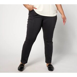 Denim & Co. Canyon Retreat Soft Twill Pant with Seaming Detail Washed, sz14 #41#